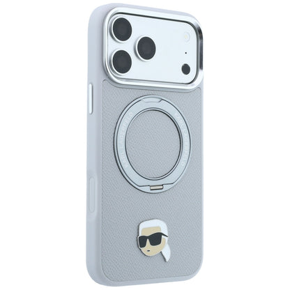 Karl Lagerfeld with Ring Stand 360 Karl Head Pin MagSafe Case for iPhone 18 Pro Max / 17 Pro Max - Gray_3