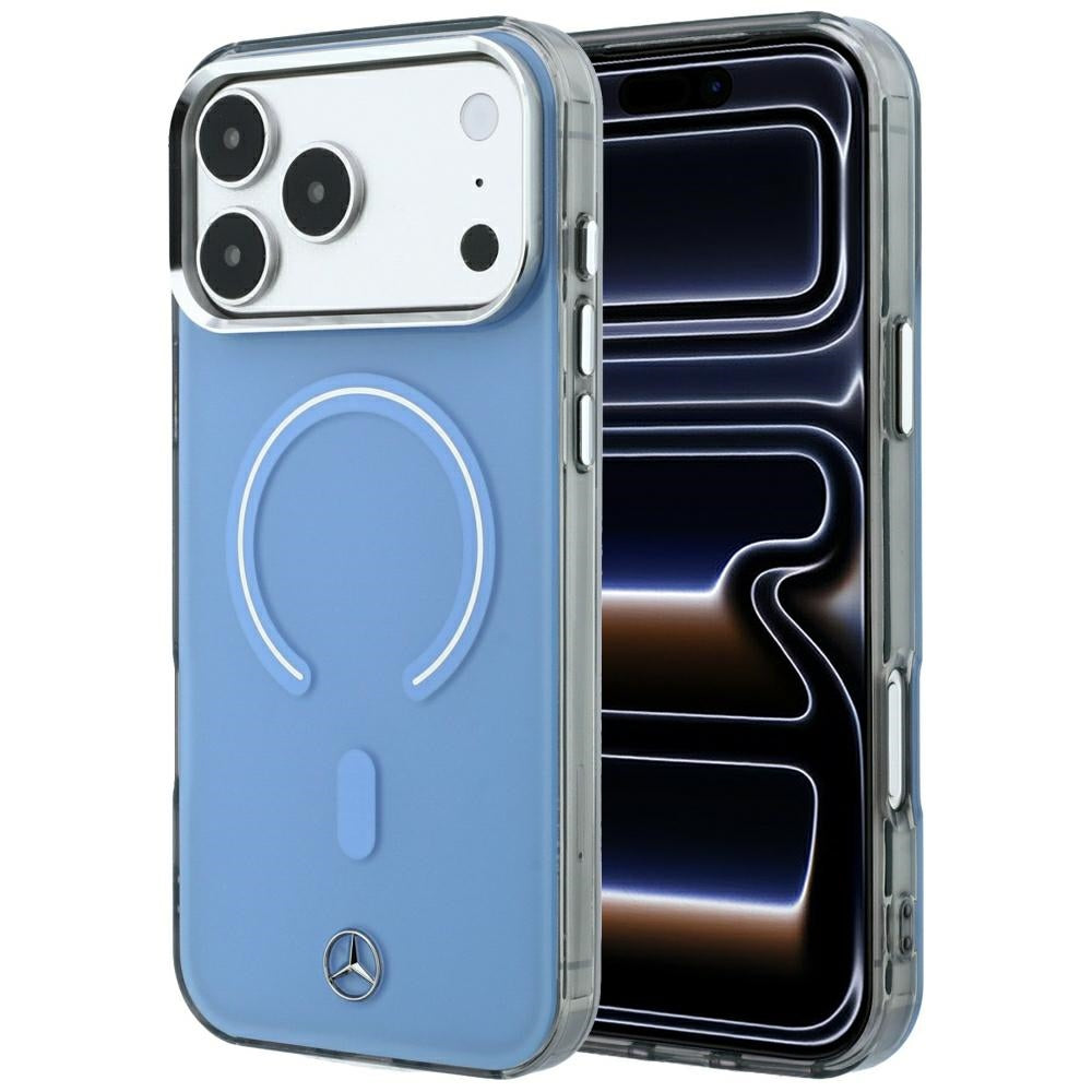 Mercedes Double Layer Iconic Logo MagSafe Case for iPhone 18 Pro Max / 17 Pro Max - Blue_0