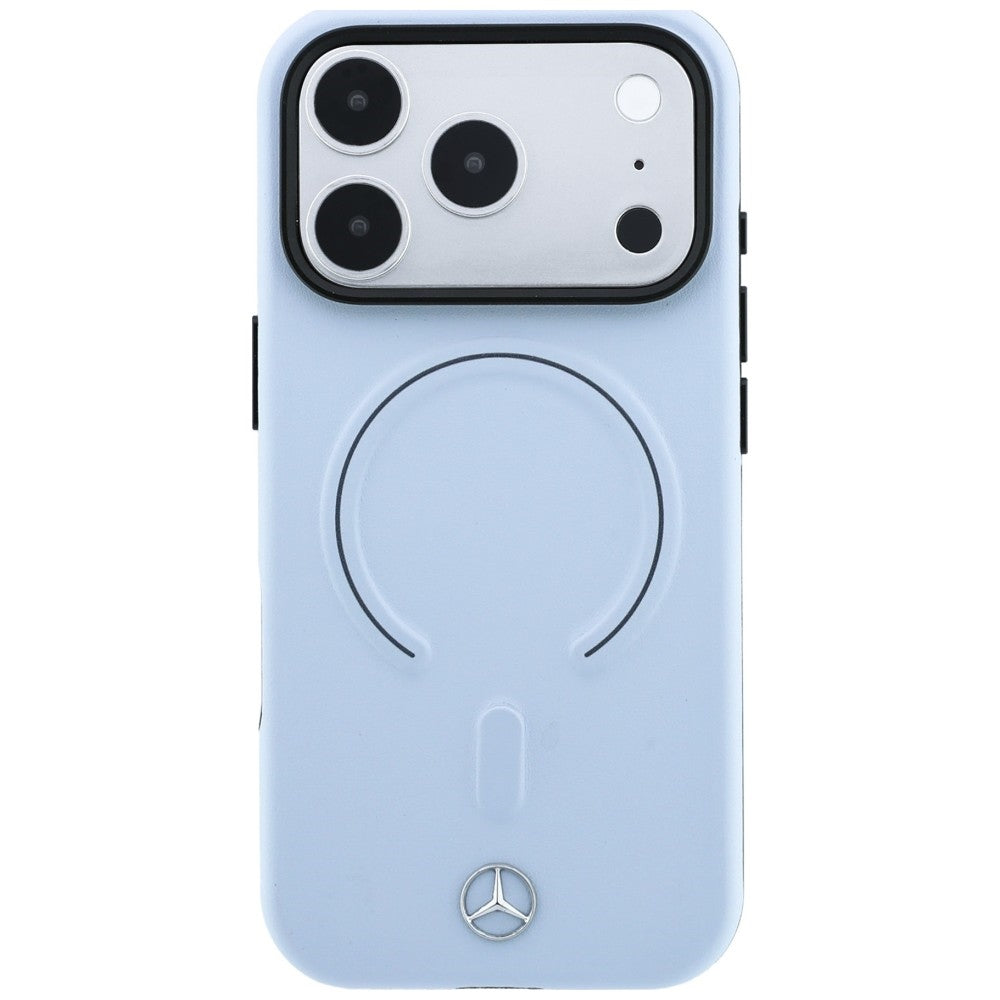 Mercedes Leather 3D MagSafe Case for iPhone 18 Pro / 17 Pro - Blue_2