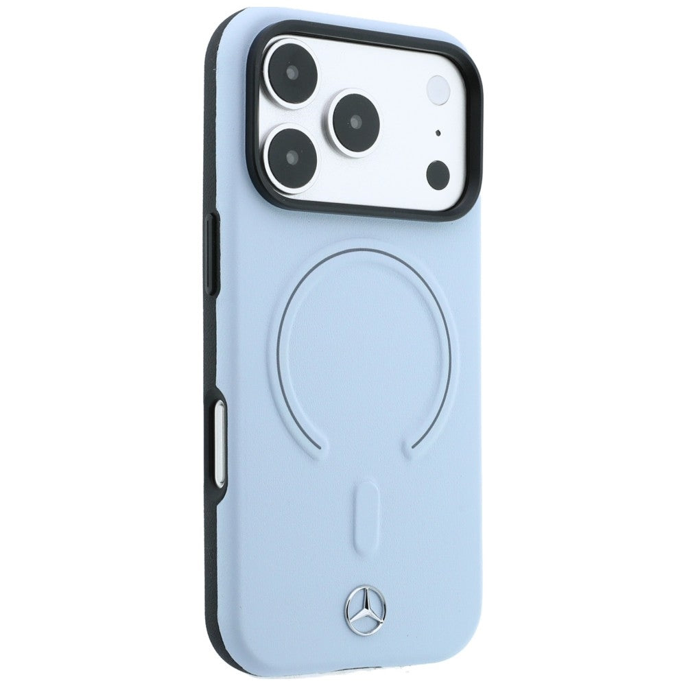 Mercedes Leather 3D MagSafe Case for iPhone 18 Pro / 17 Pro - Blue_3