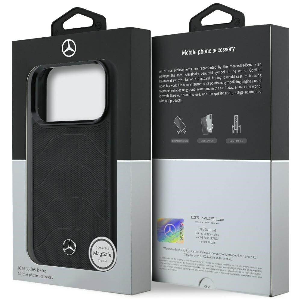 Mercedes Leather Mesh with Bow Line MagSafe Case for iPhone 18 Pro / 17 Pro - Black_7