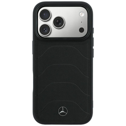 Mercedes Leather Mesh with Bow Line MagSafe Case for iPhone 18 Pro Max / 17 Pro Max - Black_2
