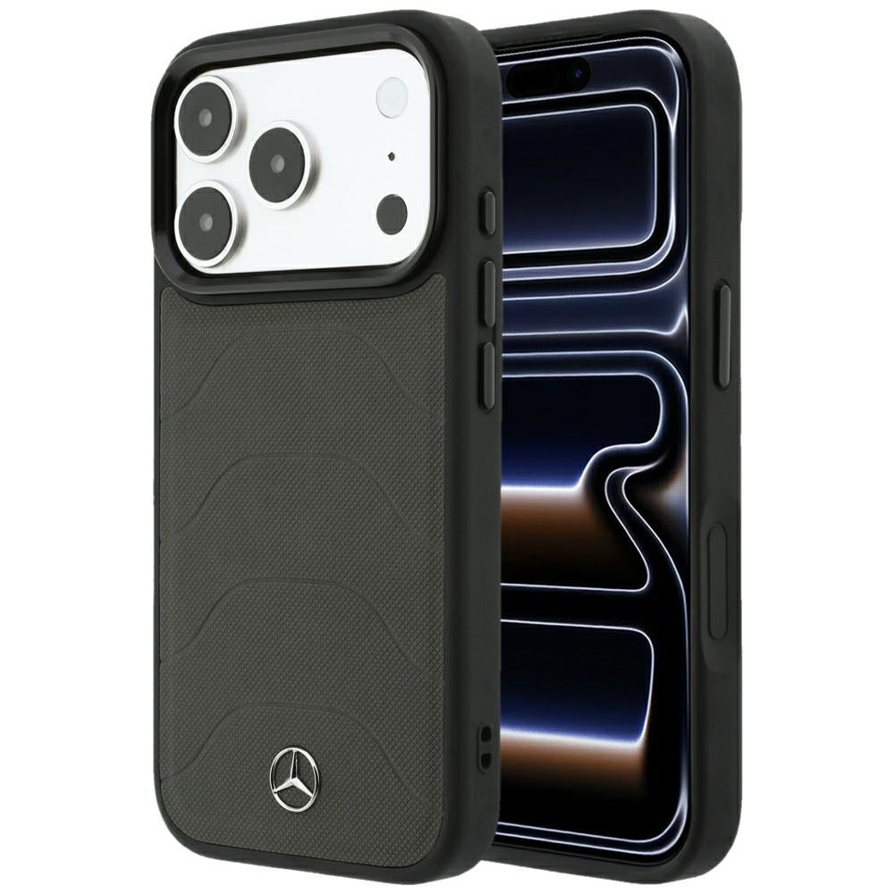 Mercedes Leather Mesh with Bow Line MagSafe Case for iPhone 18 Pro / 17 Pro - Dark Gray_0
