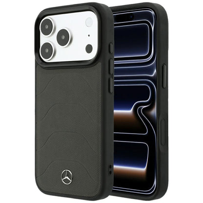 Mercedes Leather Mesh with Bow Line MagSafe Case for iPhone 18 Pro / 17 Pro - Dark Gray_0