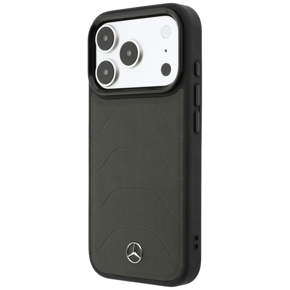 Mercedes Leather Mesh with Bow Line MagSafe Case for iPhone 18 Pro / 17 Pro - Dark Gray_1
