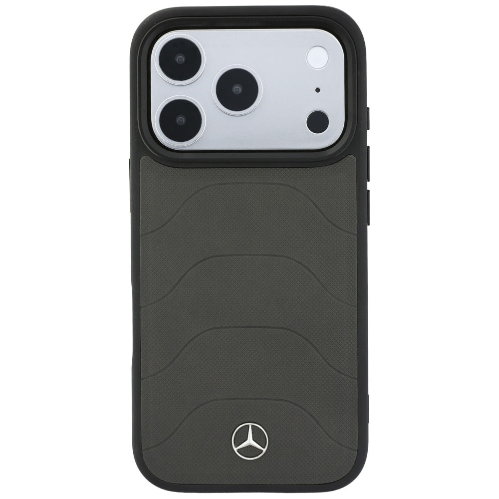 Mercedes Leather Mesh with Bow Line MagSafe Case for iPhone 18 Pro / 17 Pro - Dark Gray_2