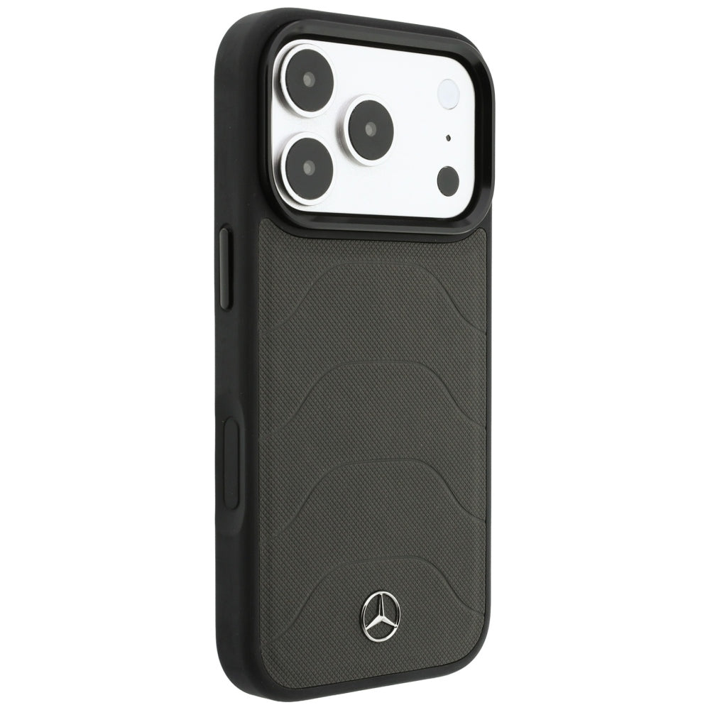 Mercedes Leather Mesh with Bow Line MagSafe Case for iPhone 18 Pro / 17 Pro - Dark Gray_3