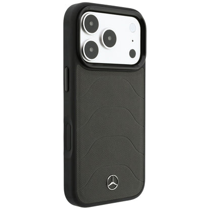 Mercedes Leather Mesh with Bow Line MagSafe Case for iPhone 18 Pro / 17 Pro - Dark Gray_3