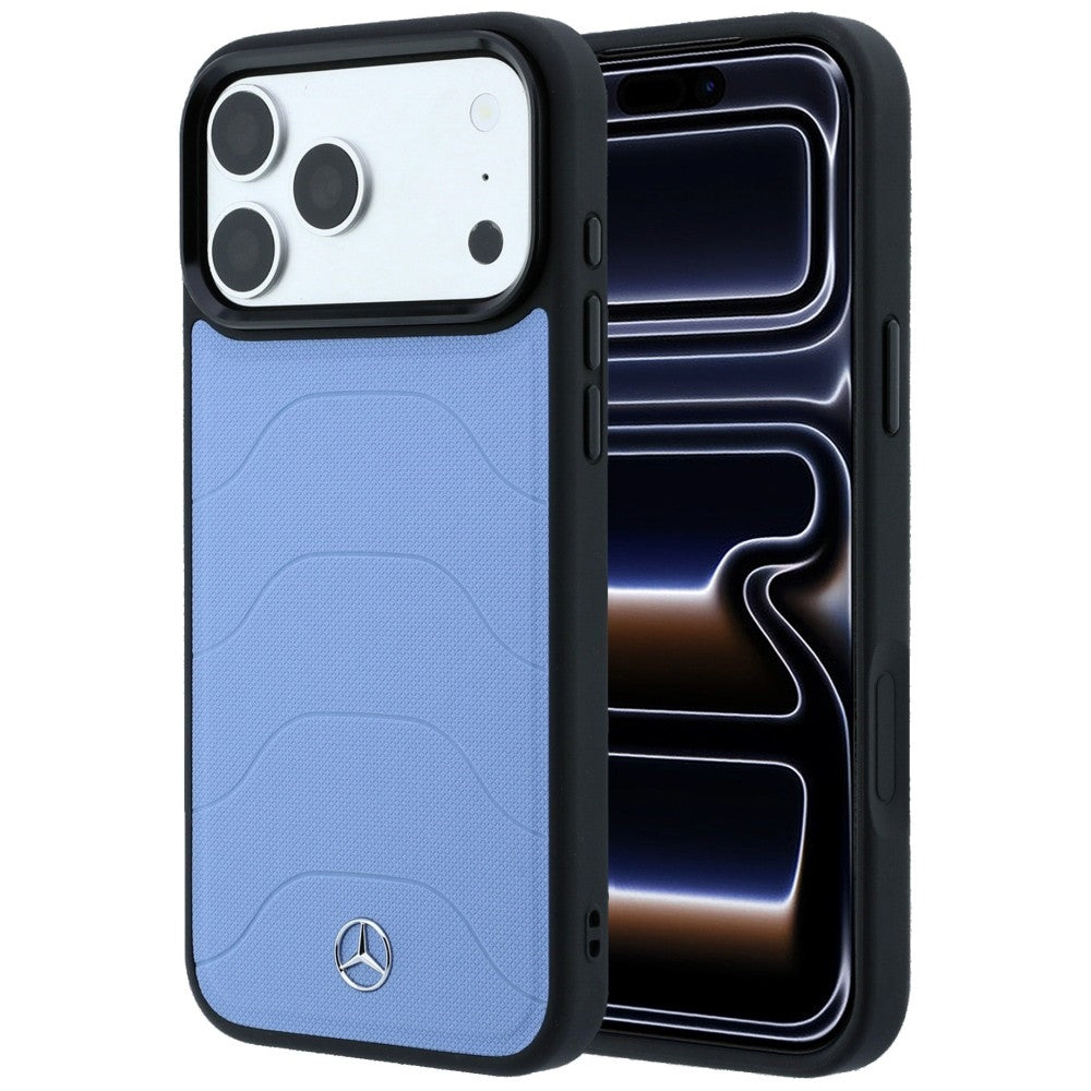 Mercedes Leather Mesh with Bow Line MagSafe Case for iPhone 18 Pro / 17 Pro - Blue_0