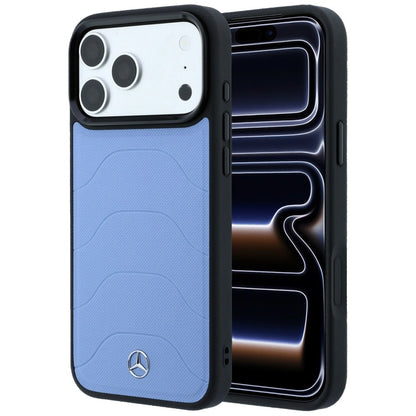 Mercedes Leather Mesh with Bow Line MagSafe Case for iPhone 18 Pro / 17 Pro - Blue_0