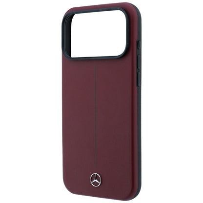 Mercedes Leather Semi Wrap Iconic Line MagSafe Case for iPhone 18 Pro / 17 Pro - Burgundy_5