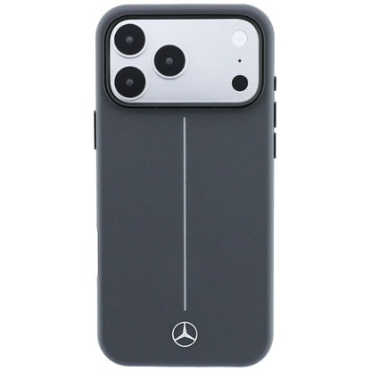 Mercedes Leather Semi Wrap with Iconic Line MagSafe Case for iPhone 18 Pro Max / 17 Pro Max - Dark Gray_2