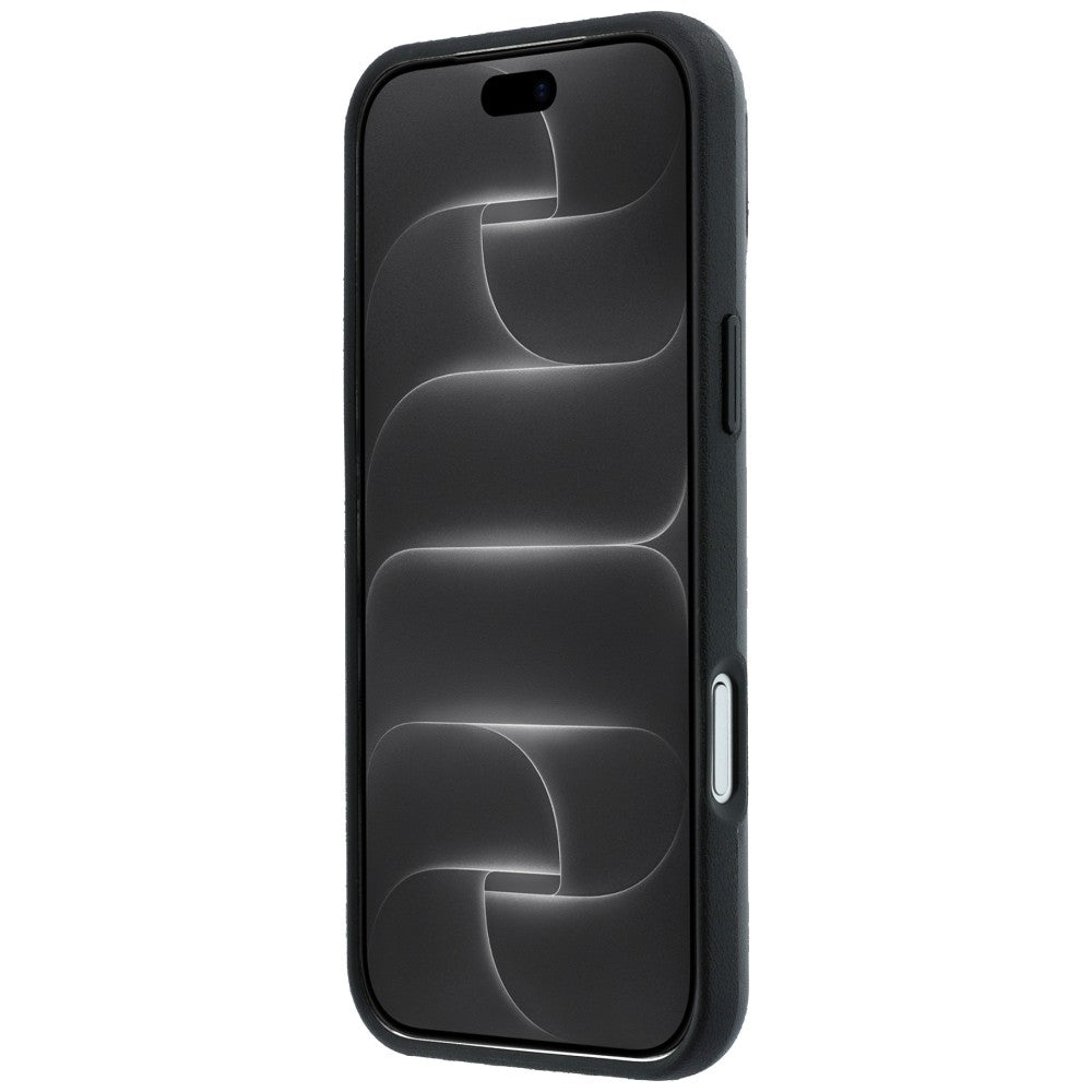 Mercedes Leather Semi Wrap with Iconic Line MagSafe Case for iPhone 18 Pro Max / 17 Pro Max - Dark Gray_4