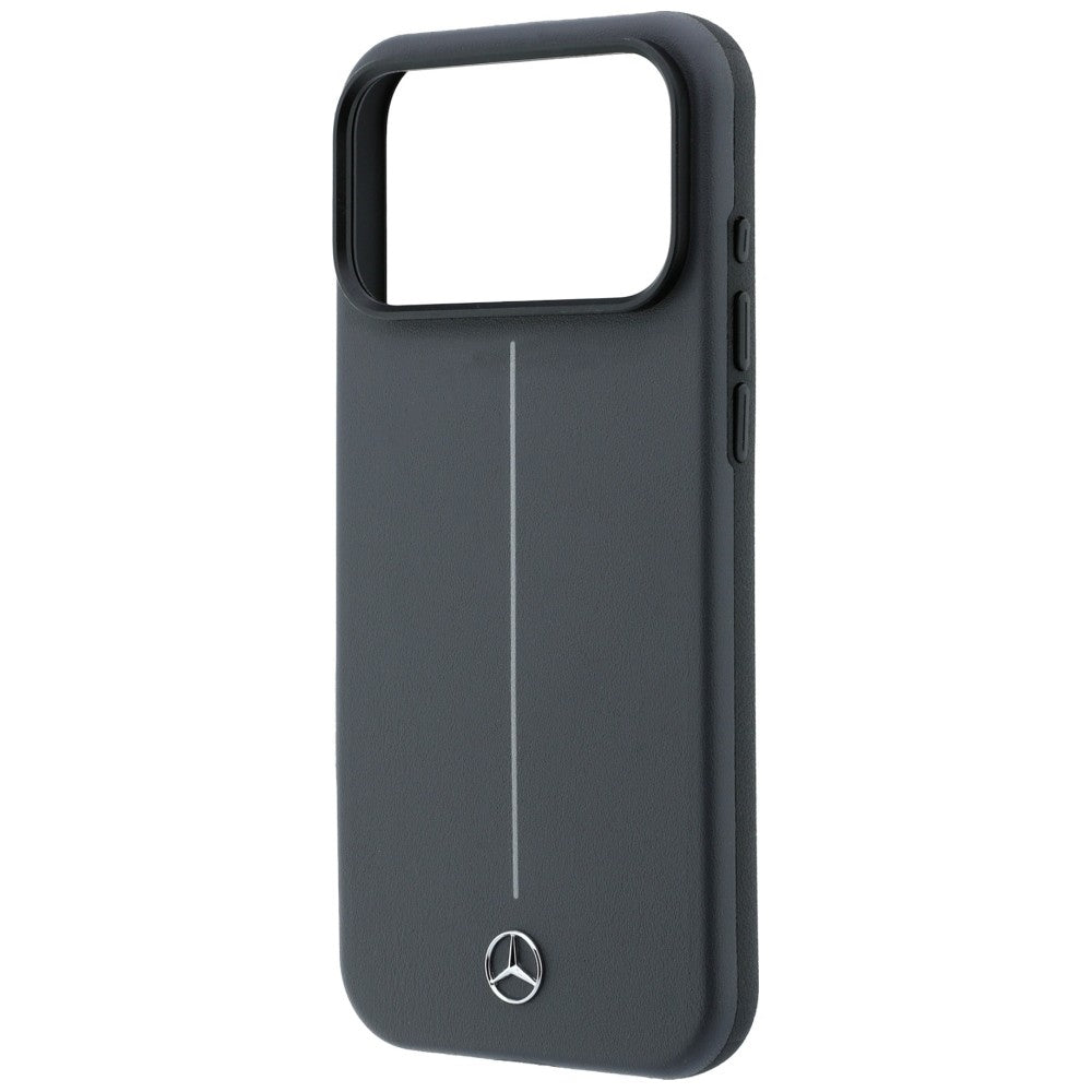 Mercedes Leather Semi Wrap with Iconic Line MagSafe Case for iPhone 18 Pro Max / 17 Pro Max - Dark Gray_5