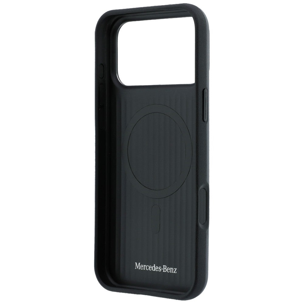 Mercedes Leather Semi Wrap with Iconic Line MagSafe Case for iPhone 18 Pro Max / 17 Pro Max - Dark Gray_6