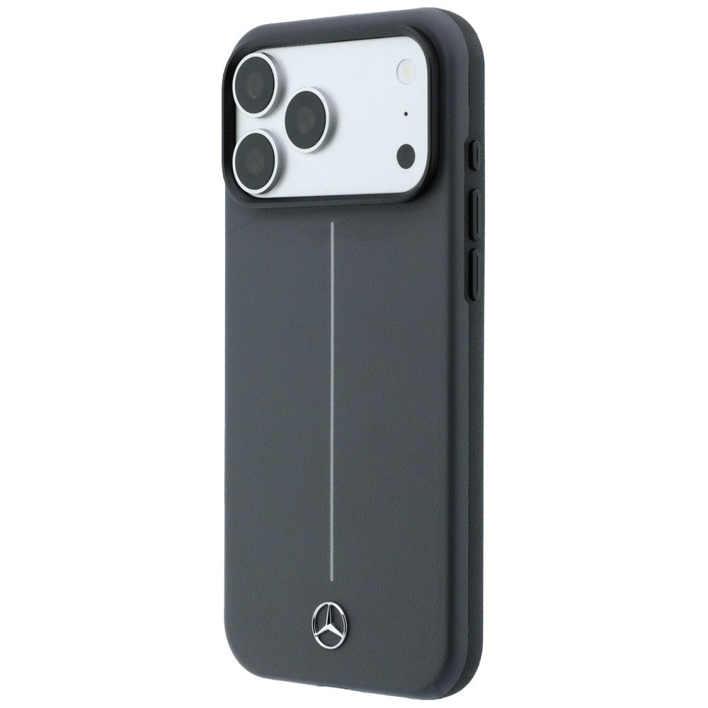 Mercedes Leather Semi Wrap with Iconic Line MagSafe Case for iPhone 18 Pro / 17 Pro - Dark Gray_1