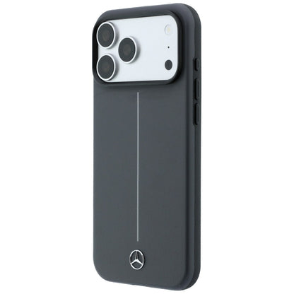 Mercedes Leather Semi Wrap with Iconic Line MagSafe Case for iPhone 18 Pro / 17 Pro - Dark Gray_1
