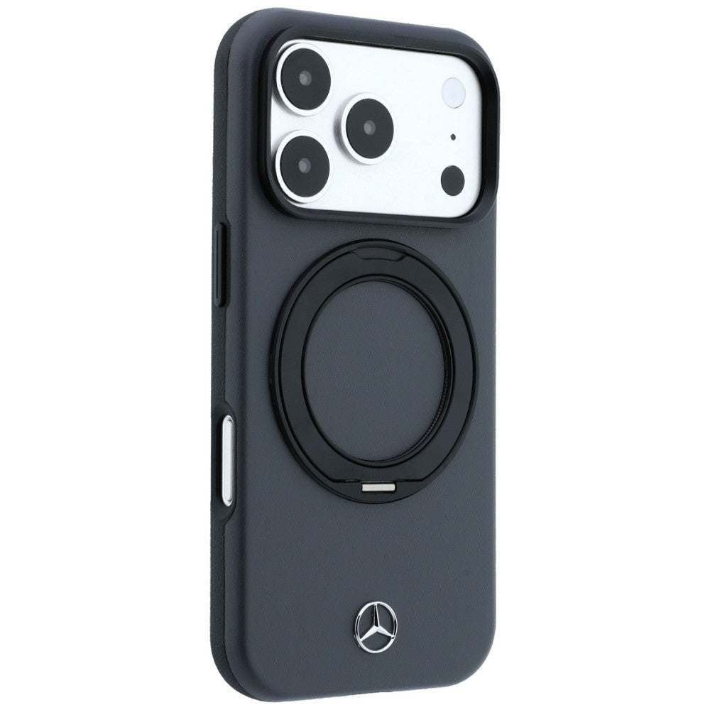 Mercedes Leather with Ring Stand MagSafe Case for iPhone 18 Pro / 17 Pro - Dark Gray_3