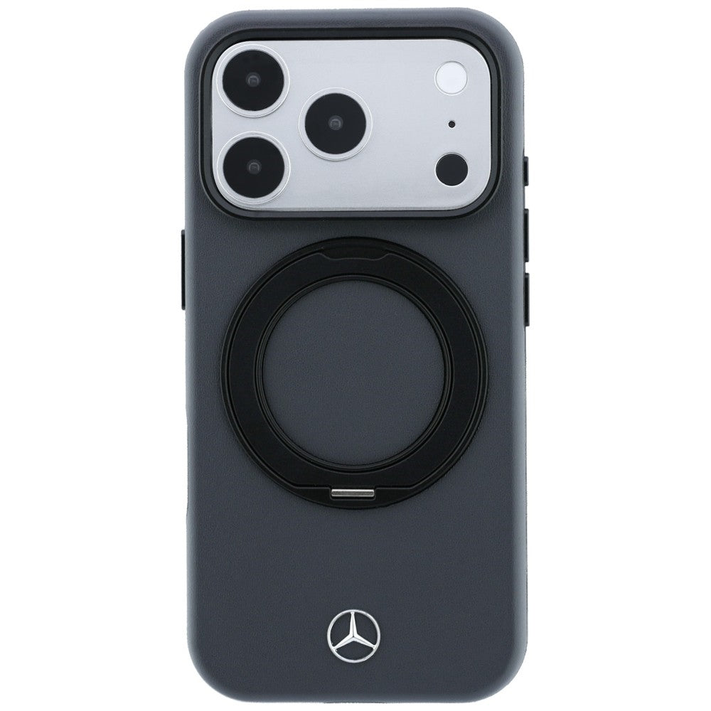 Mercedes Leather with Ring Stand MagSafe Case for iPhone 18 Pro Max / 17 Pro Max - Dark Gray_2