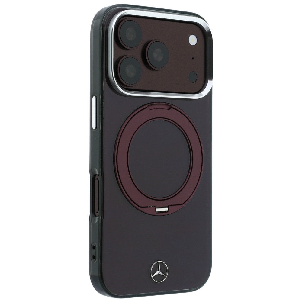 Mercedes Ring Stand Iconic Logo MagSafe case for iPhone 18 Pro / 17 Pro - burgundy_3