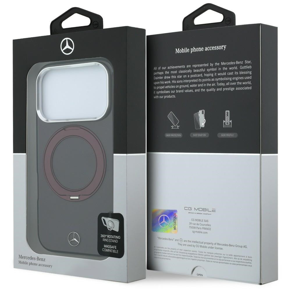 Mercedes Ring Stand Iconic Logo MagSafe case for iPhone 18 Pro / 17 Pro - burgundy_7