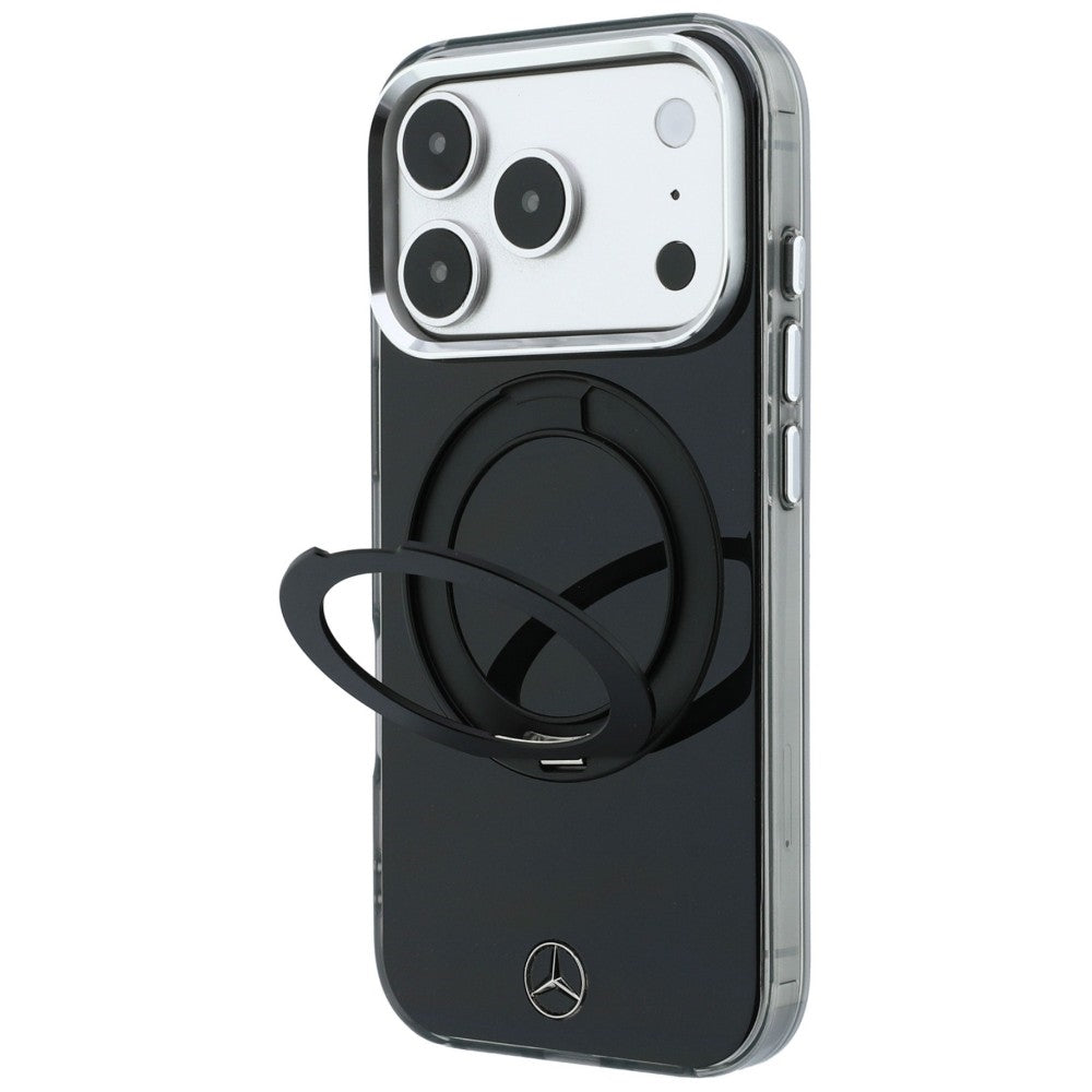 Mercedes Ring Stand Iconic Logo MagSafe Case for iPhone 18 Pro / 17 Pro - Black_1