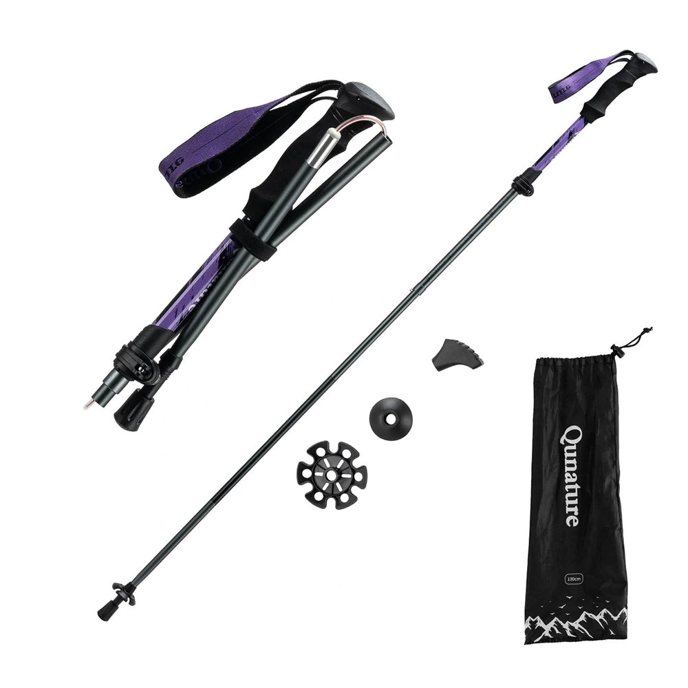 Qunature Nordic Walking Trekking Pole Aluminum 110 - 130 cm 1 pc. - Purple - OUTLET_0