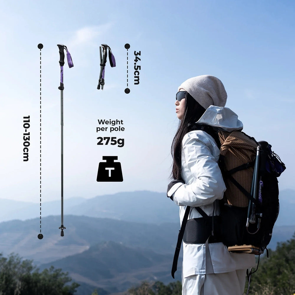 Qunature Nordic Walking Trekking Pole Aluminum 110 - 130 cm 1 pc. - Purple - OUTLET_3