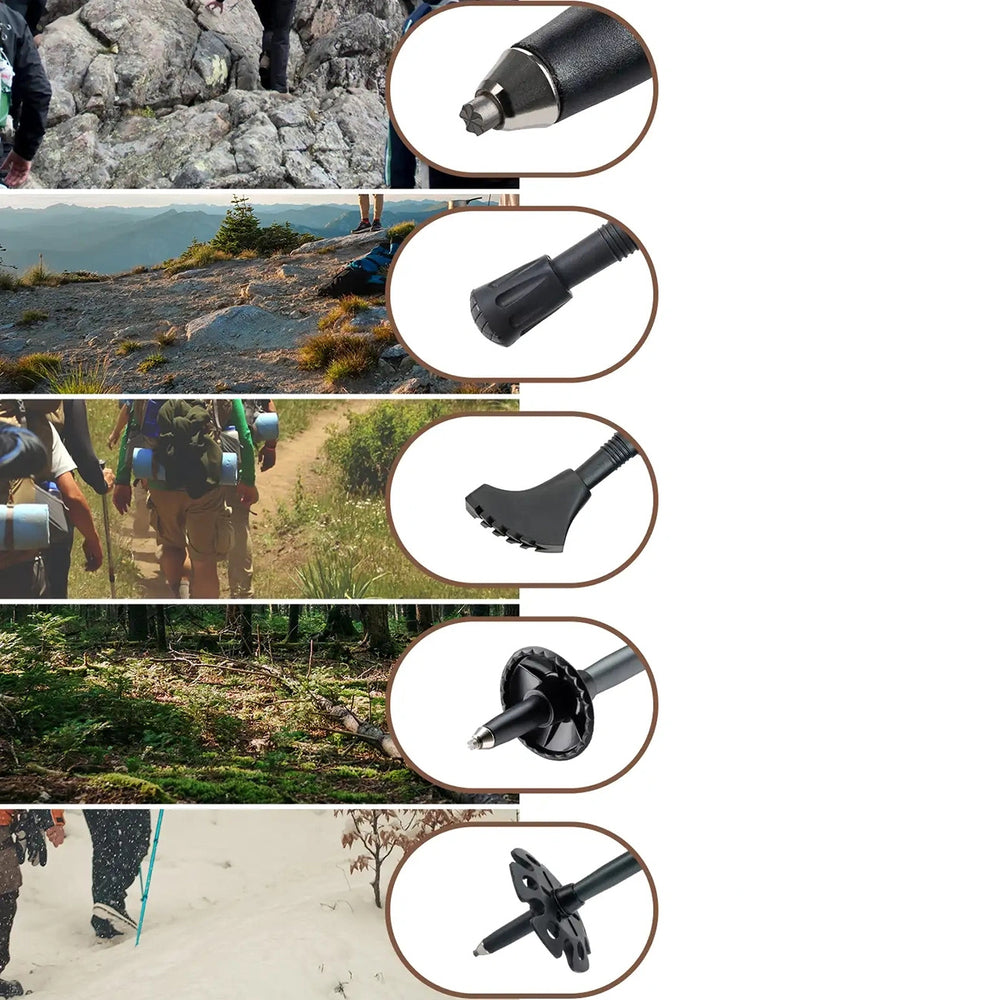 Qunature Nordic Walking Trekking Pole Aluminum 110 - 130 cm 1 pc. - Purple - OUTLET_4