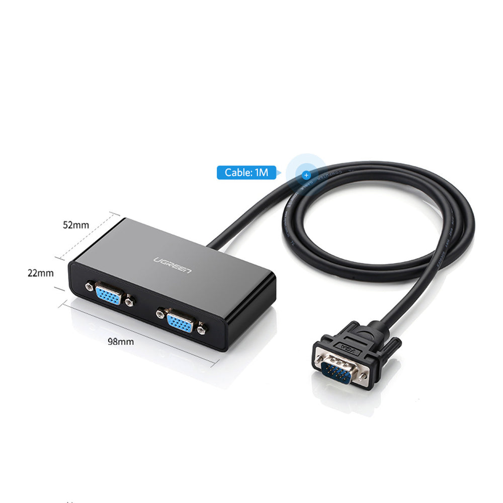 Ugreen 40254 1x2 VGA Splitter 1920x1440 60Hz - Black - OUTLET_10