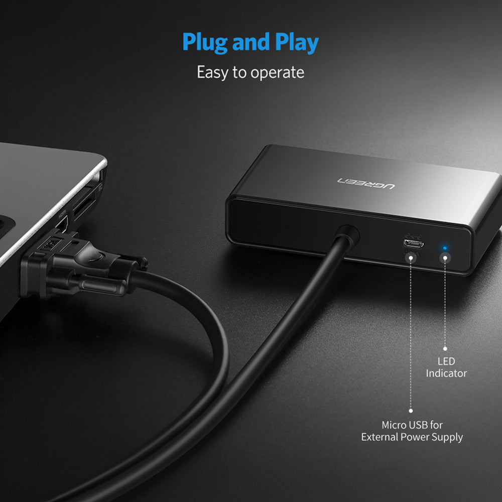 Ugreen 40254 1x2 VGA Splitter 1920x1440 60Hz - Black - OUTLET_7