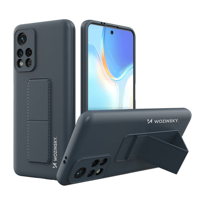 Wozinsky Kickstand Case silicone case with stand Xiaomi Poco M4 Pro 5G navy blue - OUTLET_0