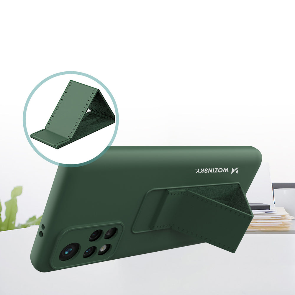 Wozinsky Kickstand Case silicone case with stand Xiaomi Poco M4 Pro 5G navy blue - OUTLET_4