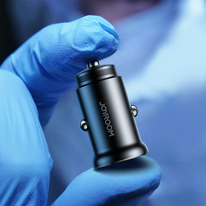 Joyroom JR-CCN06 30W 2x USB-C Metal Mini Car Charger - Black - OUTLET_9