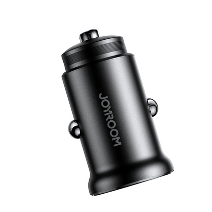 Joyroom JR-CCN06 30W 2x USB-C Metal Mini Car Charger - Black - OUTLET_1