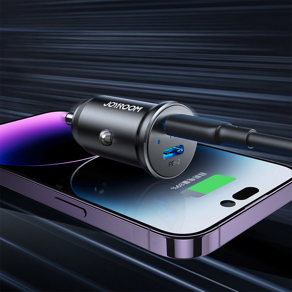 Joyroom JR-CCN06 30W 2x USB-C Metal Mini Car Charger - Black - OUTLET_6