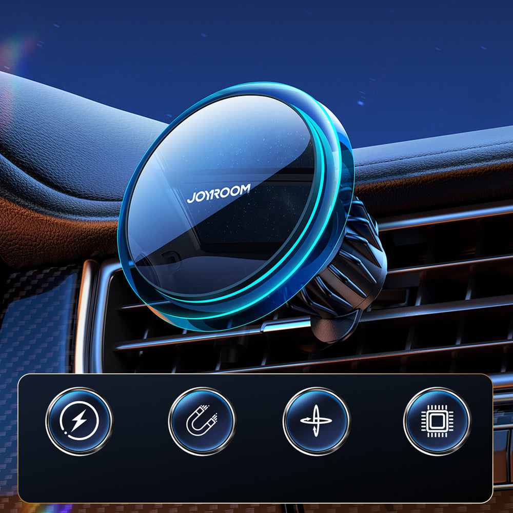 Joyroom car phone holder with 15W Qi inductive charger (MagSafe compatible) for air vent, silver (JR-ZS291) - OUTLET_1