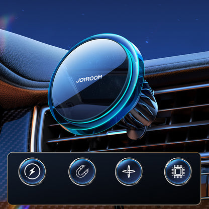 Joyroom car phone holder with 15W Qi inductive charger (MagSafe compatible) for air vent, silver (JR-ZS291) - OUTLET_1