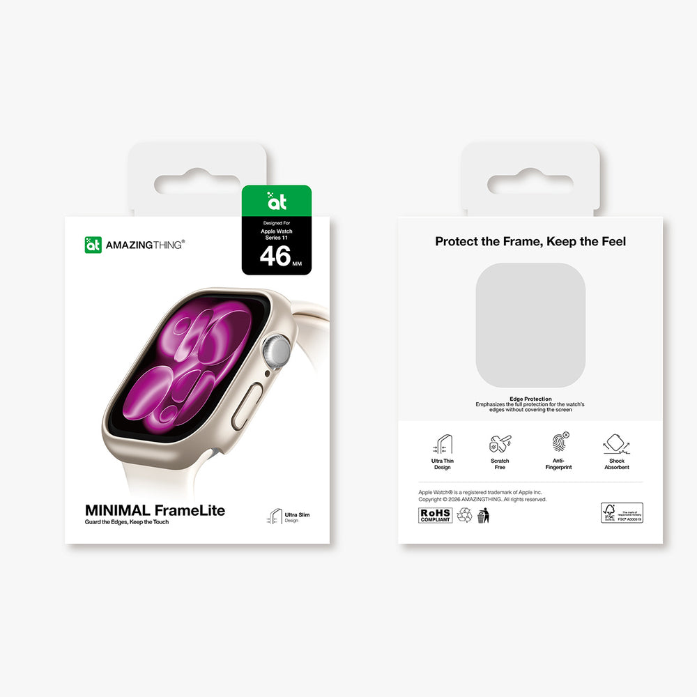 AmazingThing Minimal Protective Case for Apple Watch Series 11 46mm - Silver - OUTLET_7
