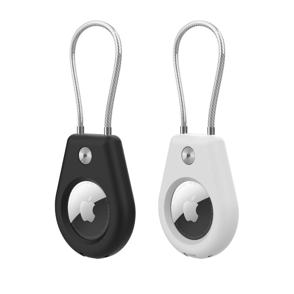 Apple AirTag Case with Steel Cable - Black + White (2 pieces) - OUTLET_0
