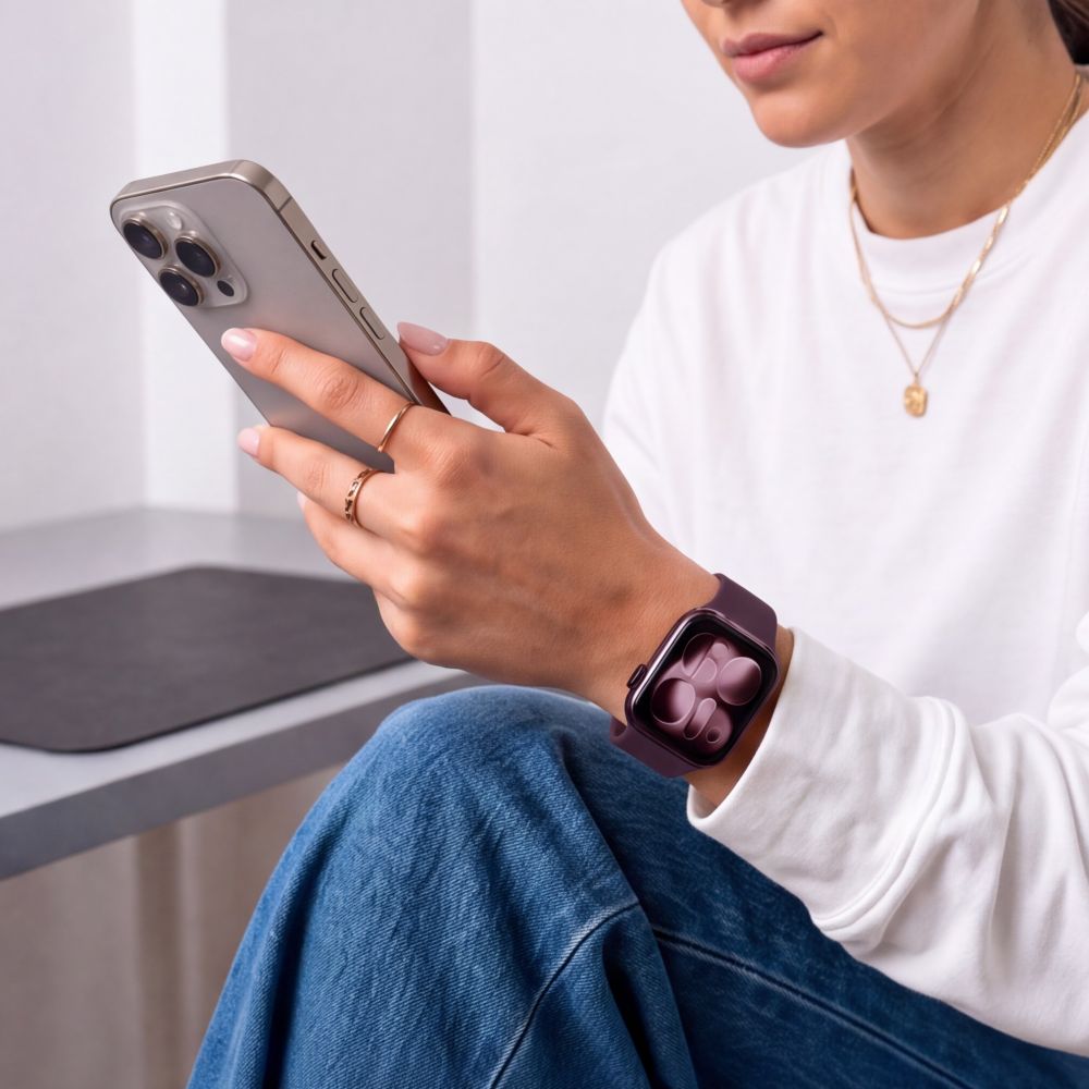 Tech-Protect Silicone strap for Apple Watch 44 / 45 / 46 / 49 mm - dark cherry_3