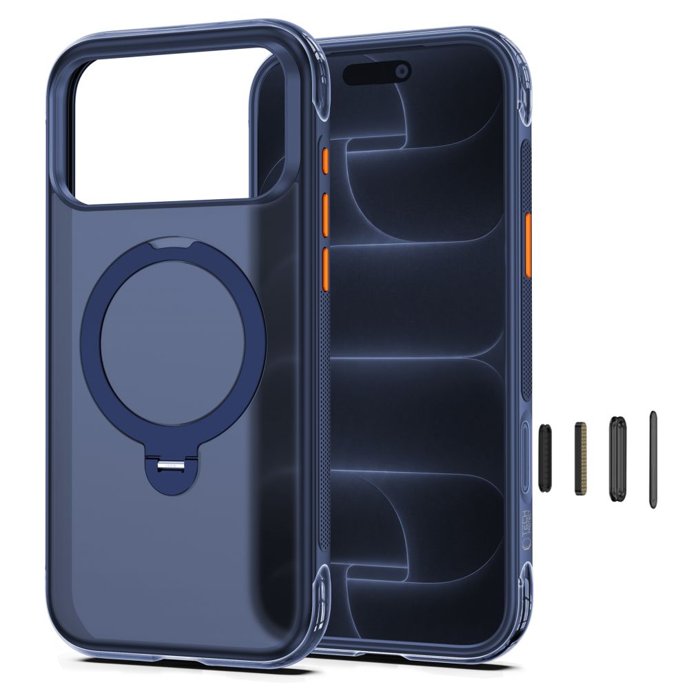 Tech-Protect MagAir Stand MagSafe CC Case for iPhone 18 Pro Max / 17 Pro Max - Matte Navy Blue_2