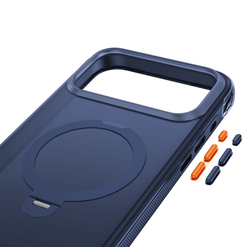 Tech-Protect MagAir Stand MagSafe CC Case for iPhone 18 Pro Max / 17 Pro Max - Matte Navy Blue_5
