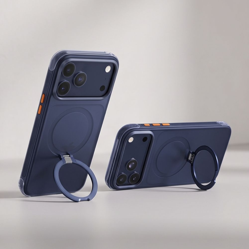 Tech-Protect MagAir Stand MagSafe CC Case for iPhone 18 Pro Max / 17 Pro Max - Matte Navy Blue_6