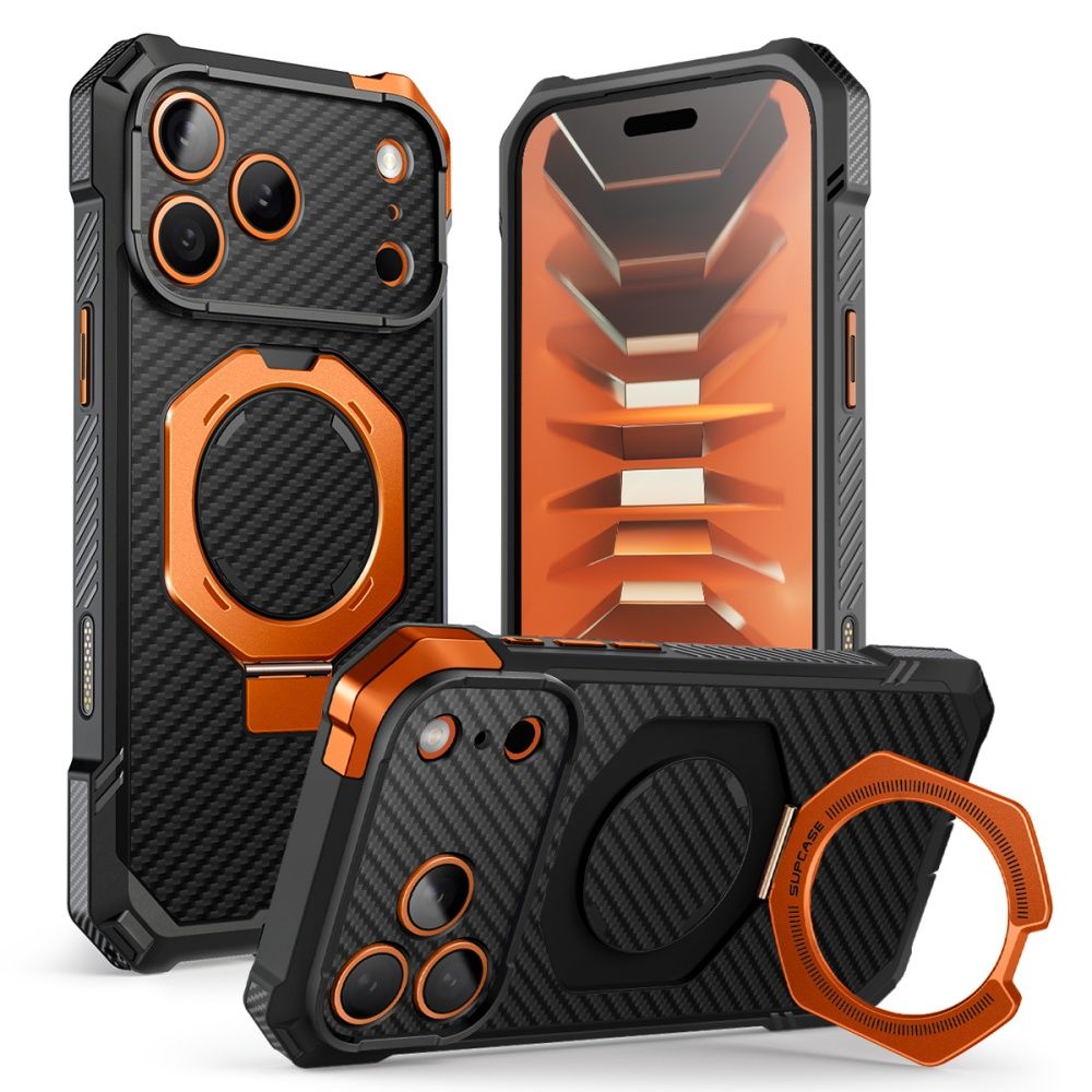 Supcase UB Grip Mag MagSafe Aramid Case for iPhone 18 Pro Max / 17 Pro Max - Black and Orange_0