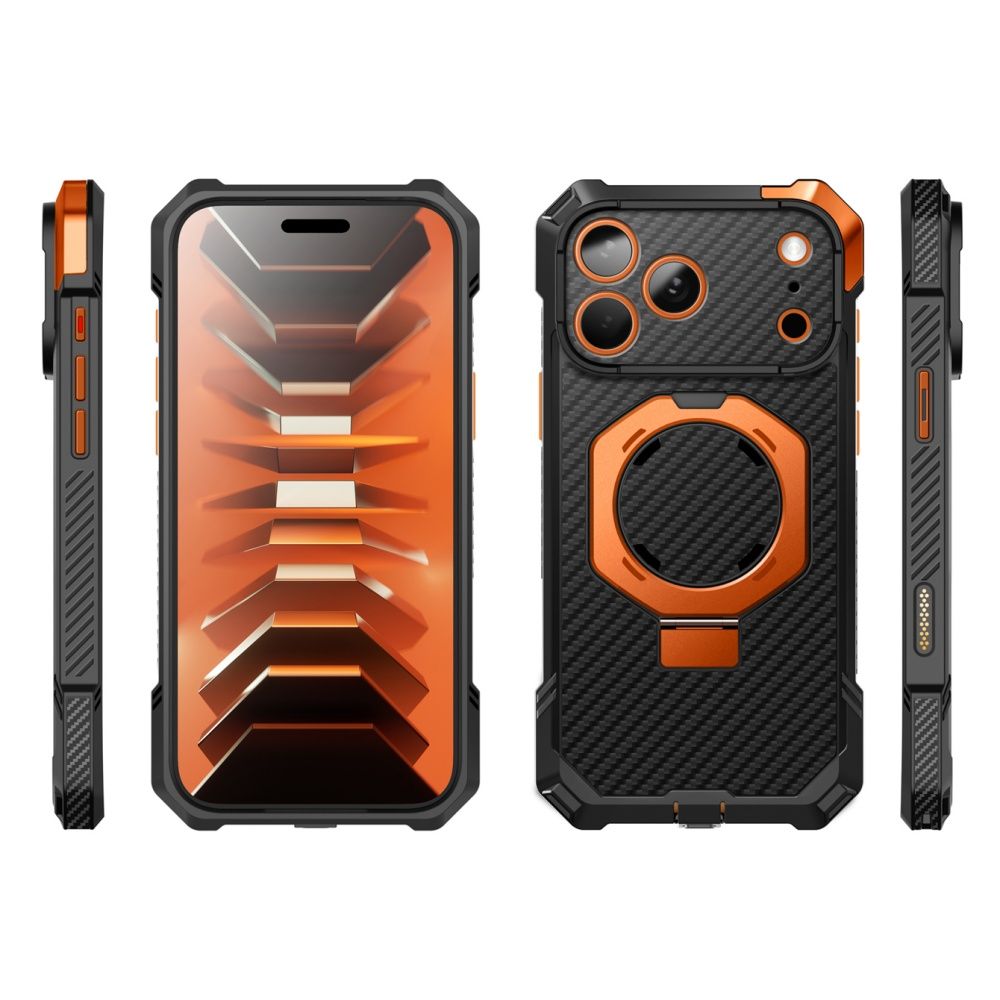 Supcase UB Grip Mag MagSafe Aramid Case for iPhone 18 Pro Max / 17 Pro Max - Black and Orange_2