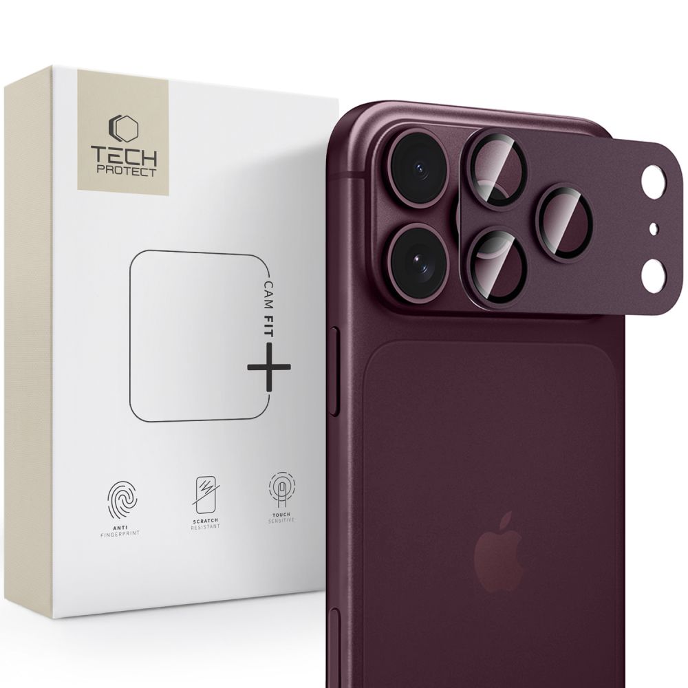 Tech-Protect Camfull Fit+ Tempered Glass Camera Screen Protector for iPhone 18 Pro - Burgundy_0