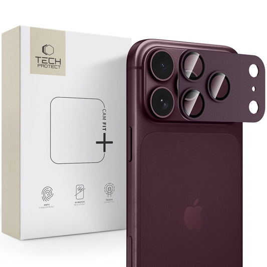 Tech-Protect Camfull Fit+ Tempered Glass Camera Screen Protector for iPhone 18 Pro - Burgundy_0