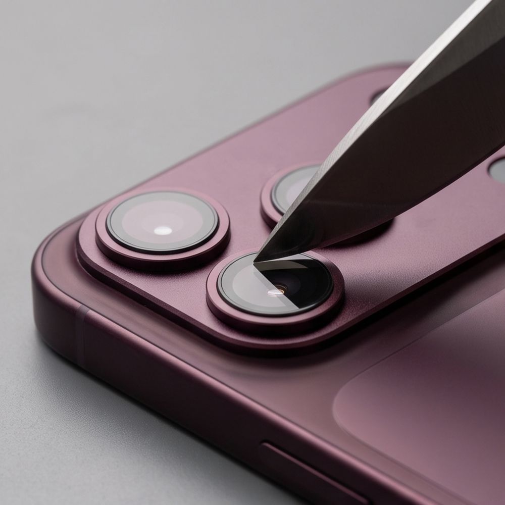 Tech-Protect Camfull Fit+ Tempered Glass Camera Screen Protector for iPhone 18 Pro - Burgundy_4