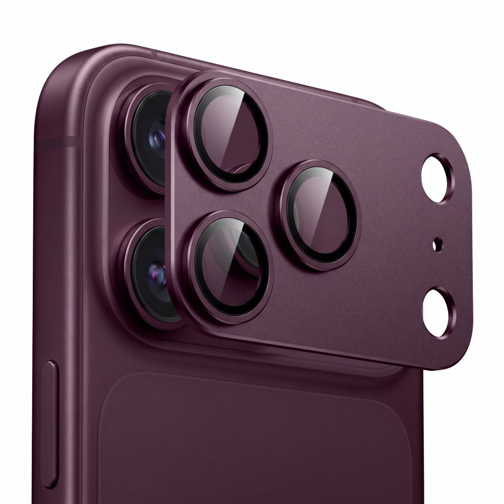 Tech-Protect Camfull Fit+ Tempered Glass Camera Screen Protector for iPhone 18 Pro Max - Burgundy_2